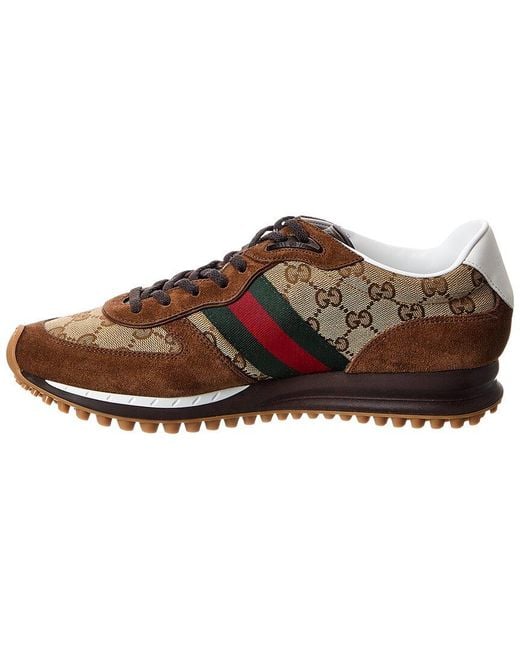 Gucci Brown Re-Motion Sneaker, Suede for men