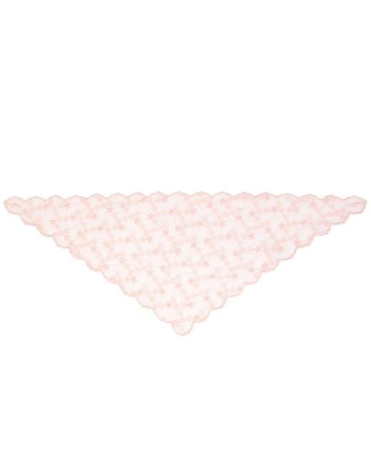 Saachi Pink Embroidered Lace Bandana