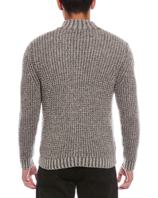 Autumn Cashmere Gray Wool & Cashmere-Blend Waffle Stitch Pullover for men
