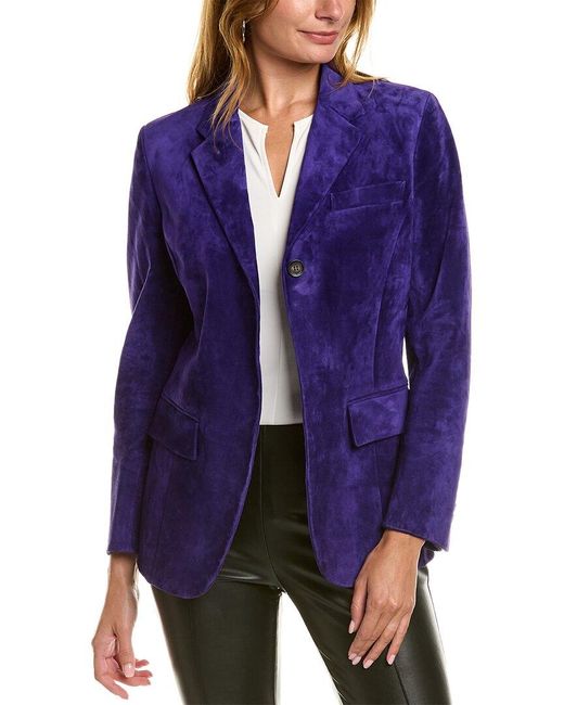 Ferragamo Purple Suede Blazer