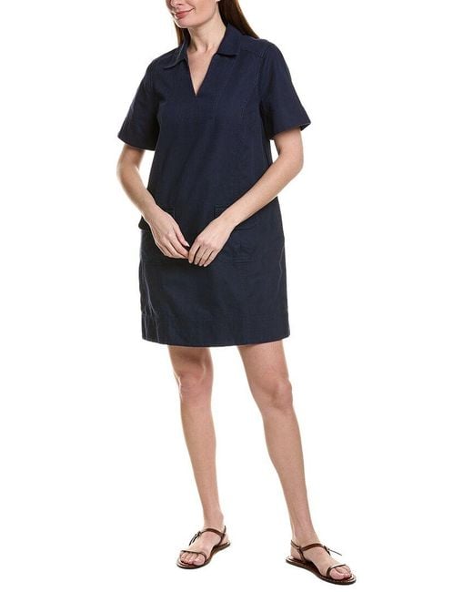 Tommy Bahama Blue Utility Twill Linen-Blend Mini Dress