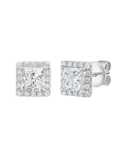 Diana M Metallic 14K 15.00 Ct. Tw. Lab-Grown Diamond Halo Earrings