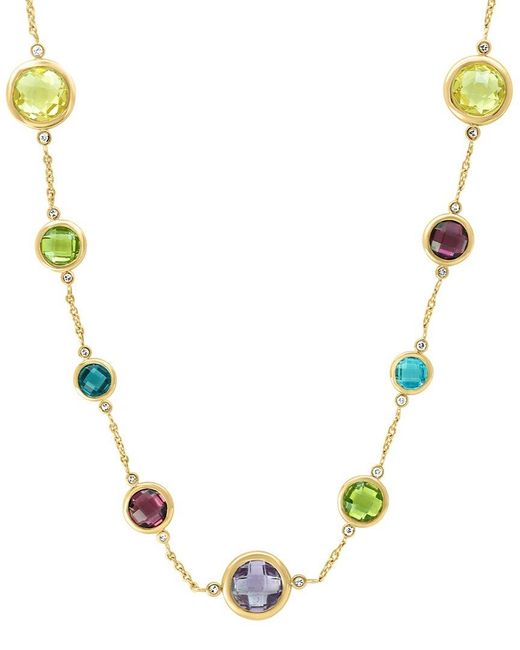 Effy Fine Jewelry Metallic 14K 23.54 Ct. Tw. Diamond & Gemstone Necklace