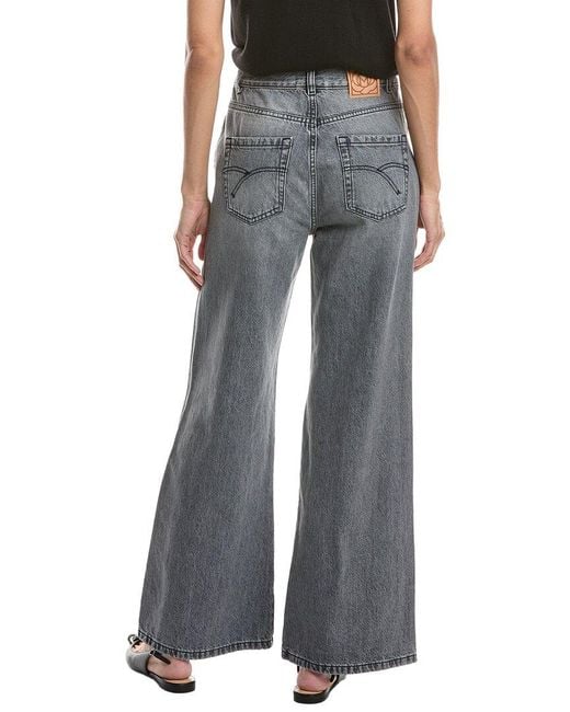 Marella Gray Wide-Leg Denim Trouser