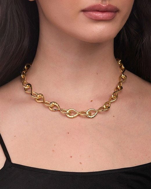 Saachi Metallic Infinity Link Collar Necklace