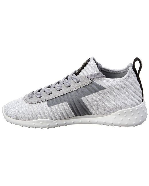 Tod's White Tods Lace-Up Knit Sneaker