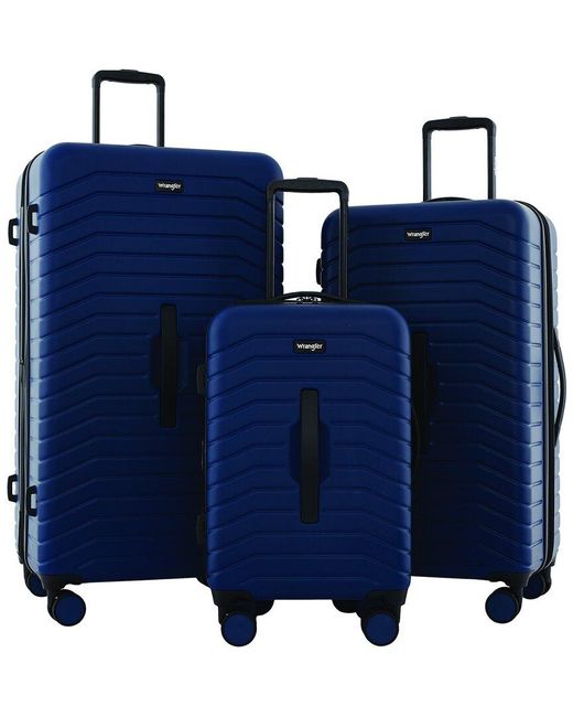 Wrangler Blue Cameron 3Pc Expandable Luggage Set