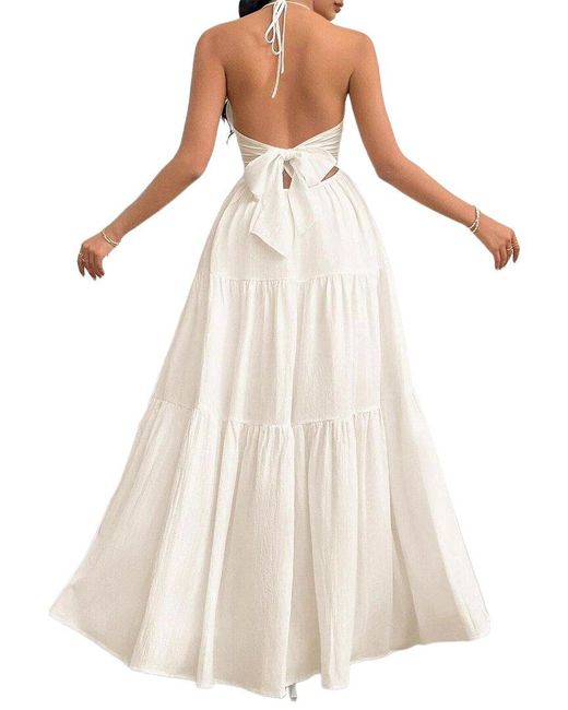 AMINA GLAM White Midi Dress