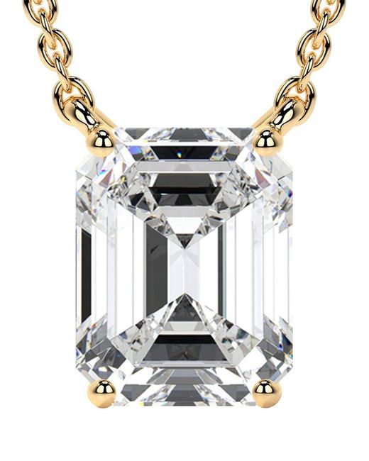 Lab Grown Diamonds Metallic 14K 3.00 Ct. Tw. Lab-Grown Diamond Necklace