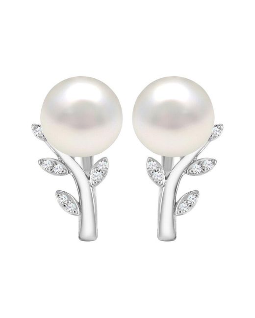 Pearls White Pearl & 7Mm Pearl Hoop Earrings