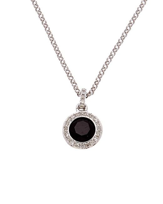Diana M White Fine Jewelry 14k 0.65 Ct. Tw. Diamond & Onyx Necklace