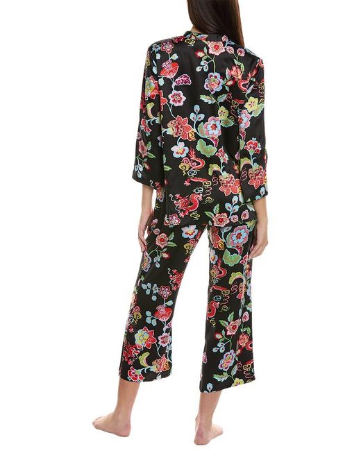 N Natori Black 2pc Fleur Dragon Pajama Set