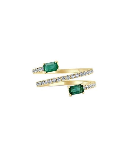 Sabrina Designs Multicolor 14k 0.94 Ct. Tw. Diamond & Emerald Wrap Ring