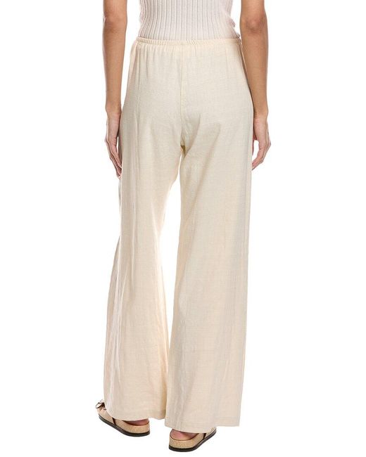 Leset Natural Belle Wide Leg Linen-Blend Pant