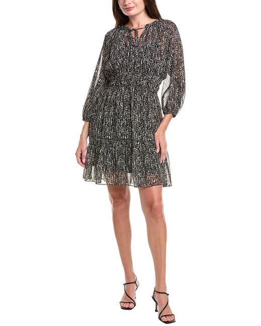 Julia Jordan Black Printed Chiffon Mini Dress