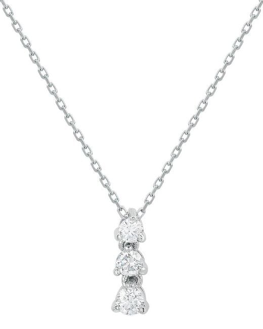 Suzy Levian Metallic 14k 0.33 Ct. Tw. Diamond 3-sone Graduating Pendant Necklace