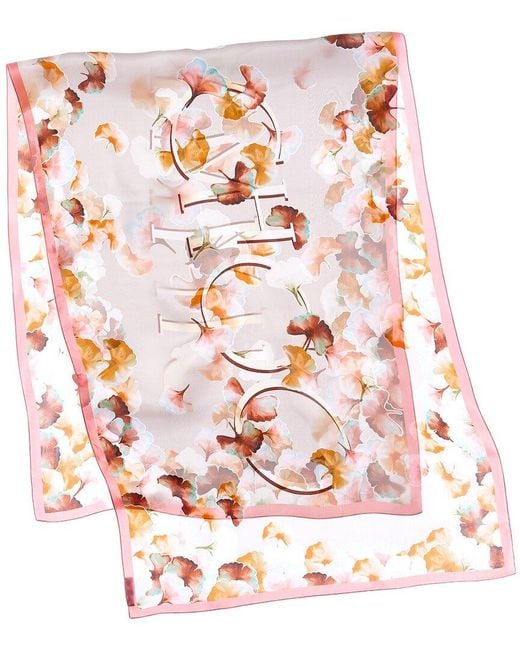 Jimmy Choo Pink Logo Silk Scarf