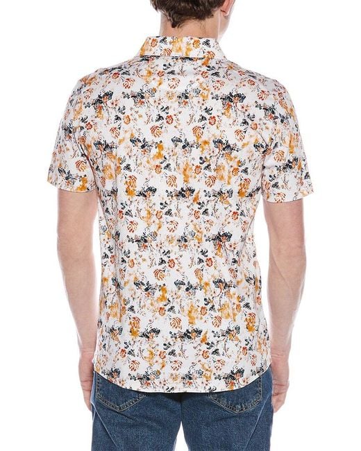 Raffi White Floral Print Shirt for men