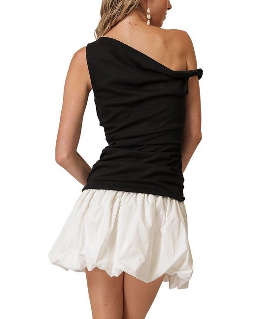 Line & Dot Black Wesley Mix-Media Mini Dress