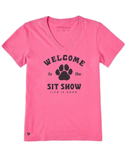 Life Is Good. Pink Crusher Lite T-Shirt