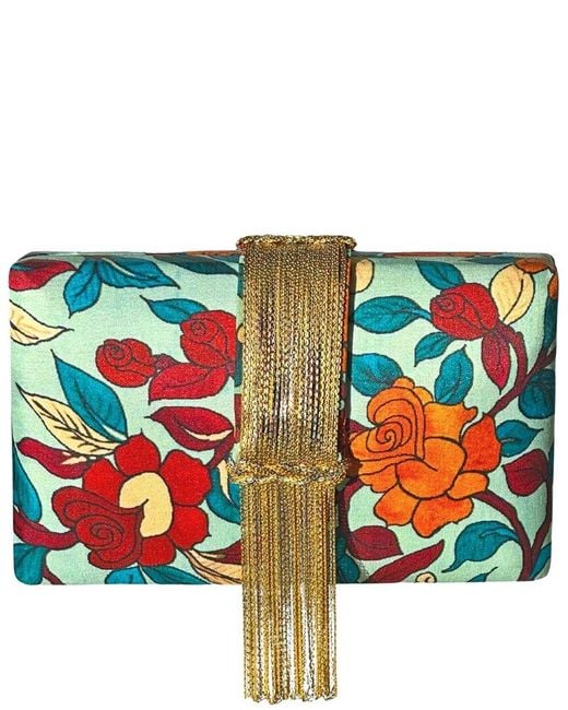 Simitri Faux Silk Hard Structured Clutch