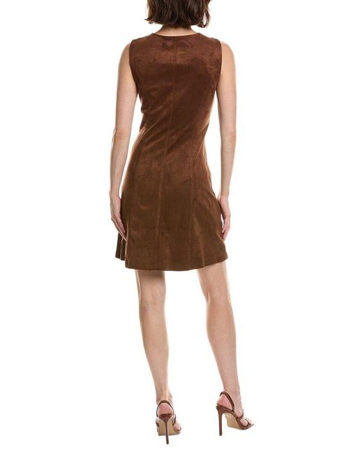Pascale La Mode Brown Sleeveless Mini Shirtdress