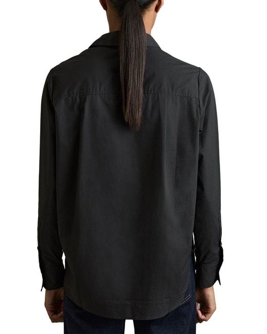 Reiss Black Lacey Lace Front Shirt