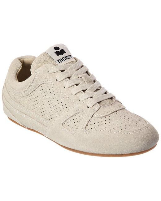 Isabel Marant White Senny Suede Sneaker