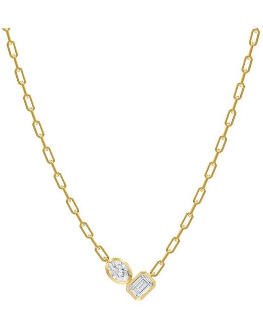 Lab Grown Diamonds Metallic 14K 1.80 Ct. Tw. Lab-Grown Diamond Necklace