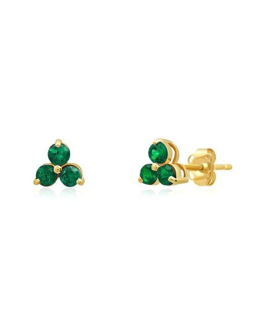 MaxColor Green 14K 0.30 Ct. Tw. Lab-Grown Emerald Studs