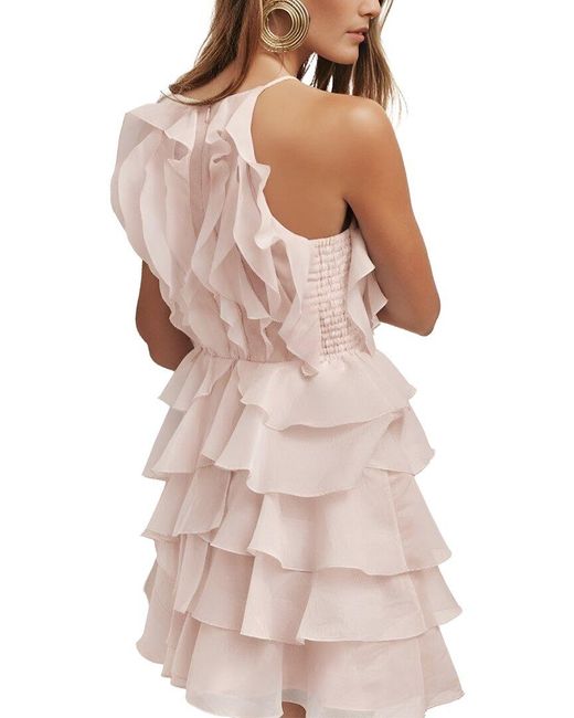 MIRA RICHI Pink Solid Mini Dress