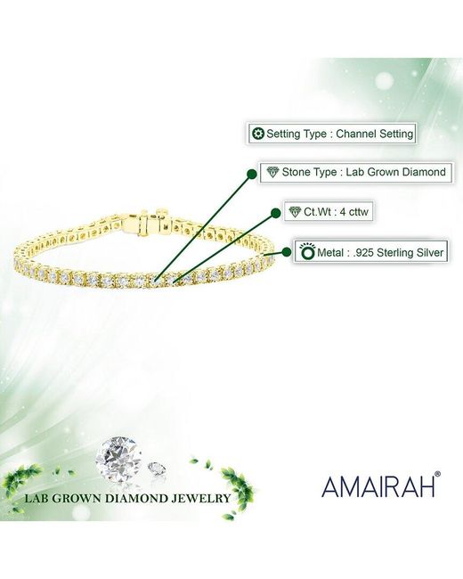Amairah Metallic 4.00 Ct. Tw. Lab-Grown Diamond Tennis Bracelet