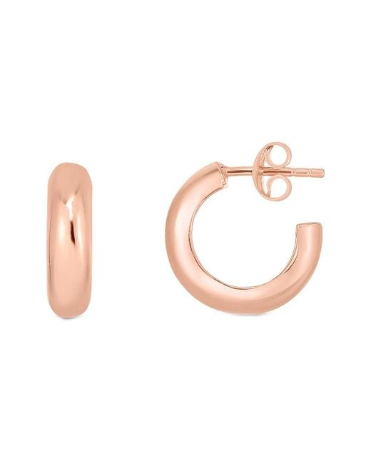 Sphera Milano Pink 14K Rose Vermeil Polished Small Hoops