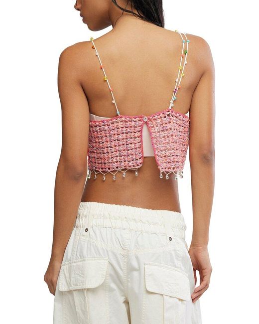 Free People Red Fiorella Crochet Top