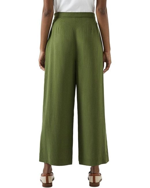 L.K.Bennett Green Frances Linen-Blend Trouser