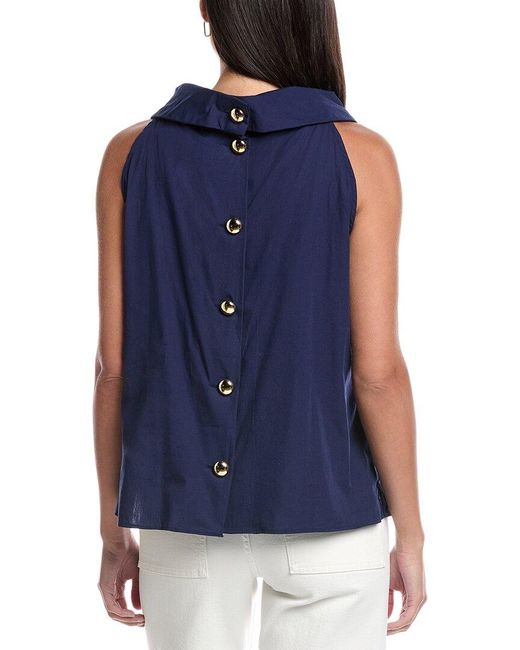 Sail To Sable Blue Cowl Neck Top