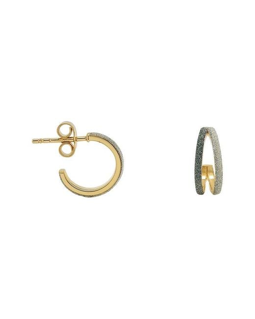 Maitre De Diamant Metallic 18K Sculpted Ombre Metal Hoop Earrings