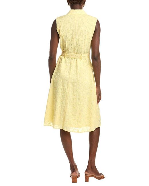 Nanette Lepore Yellow Button Front Midi Dress