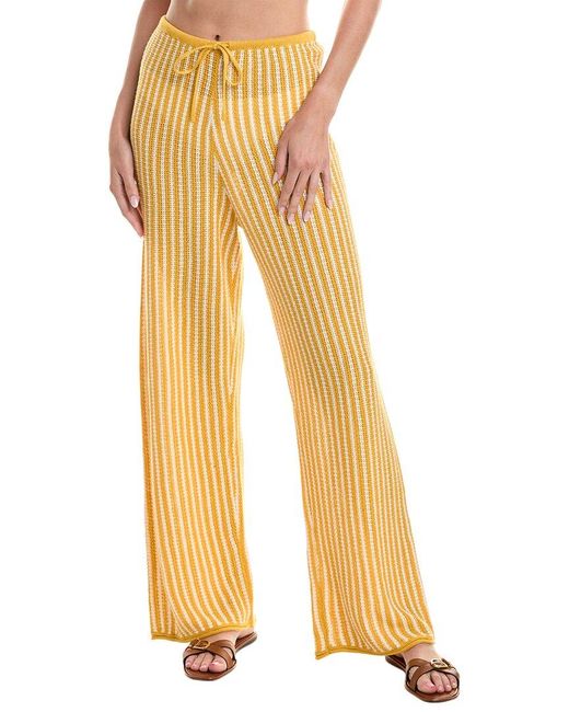 Onia Yellow Linen Knit Drawstring Pant