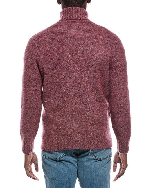 Brunello Cucinelli Red Alpaca & Wool-Blend Turtleneck Sweater for men