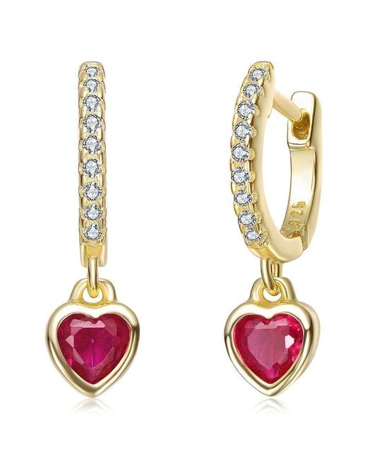 Rachel Glauber Metallic 14K Plated Cz Drop Earrings