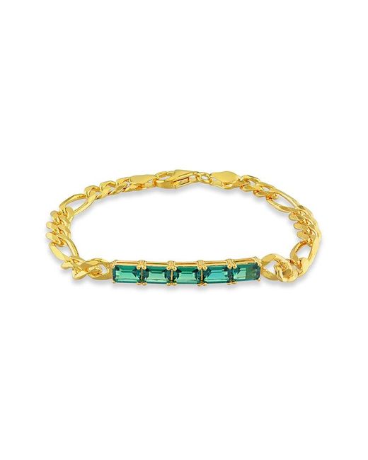Rina Limor Metallic Gold Over Silver 2.25 Ct. Tw. Emerald Birthstone Link Bracelet