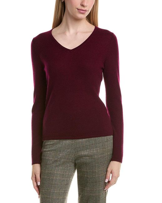 Bruno Magli Red Classic V-Neck Wool & Cashmere-Blend Sweater