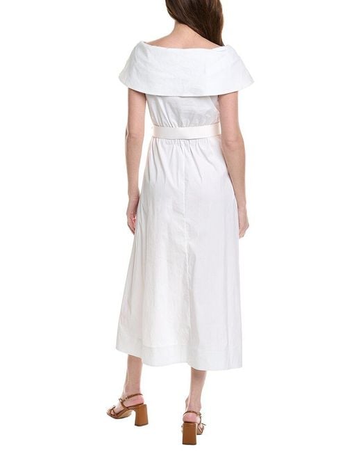 Lela Rose White Asymmetrical Cuff Dress