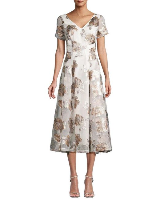 Shani White Printed Midi Dress