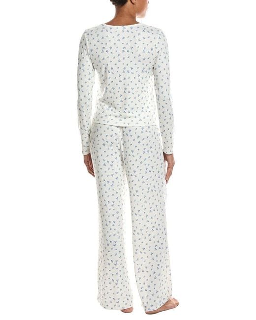 Honeydew Intimates White 2Pc Blissful Long Henley Set