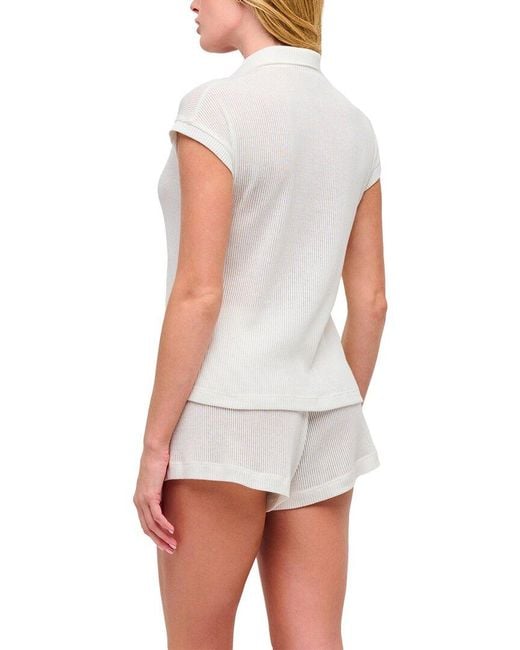 Cosabella White Armonia Cap Sleeve Pajama Top