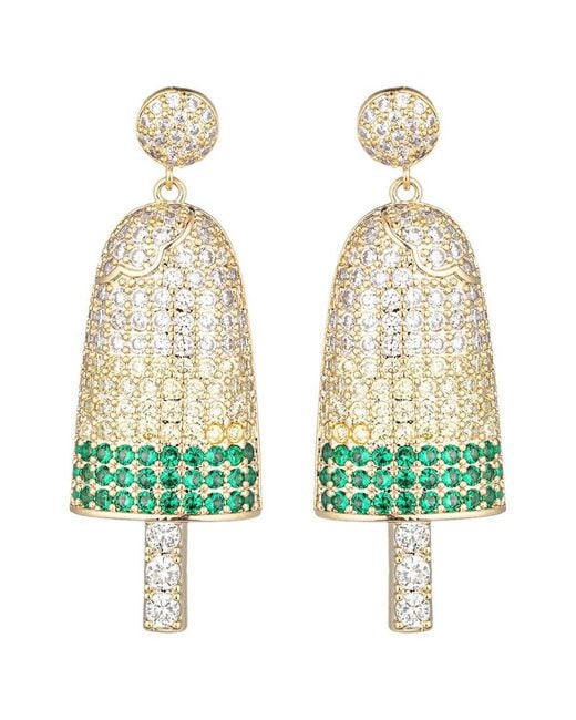 Eye Candy LA Green The Luxe Collection Cz Drop Earrings