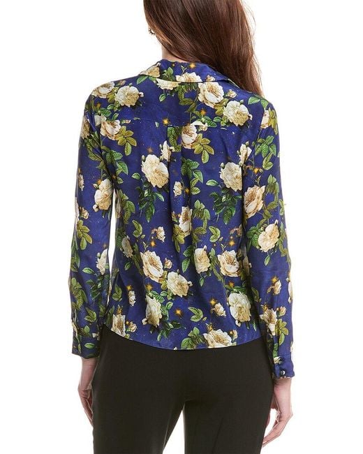 Alice + Olivia Blue Eloise Blouse