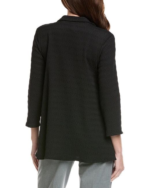 Joseph Ribkoff Black 3/4-Sleeve 1/-Zip Tunic